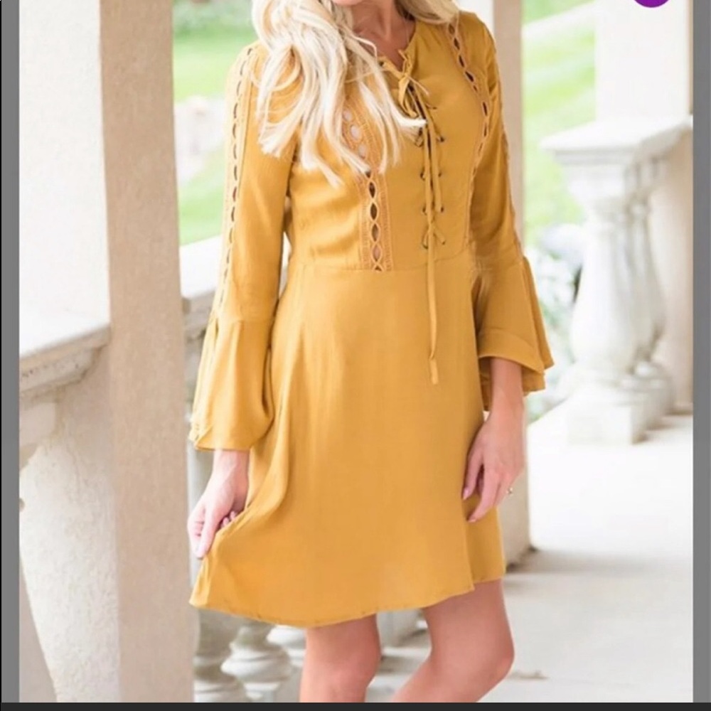 Bella Ella Boutique Mustard Dress